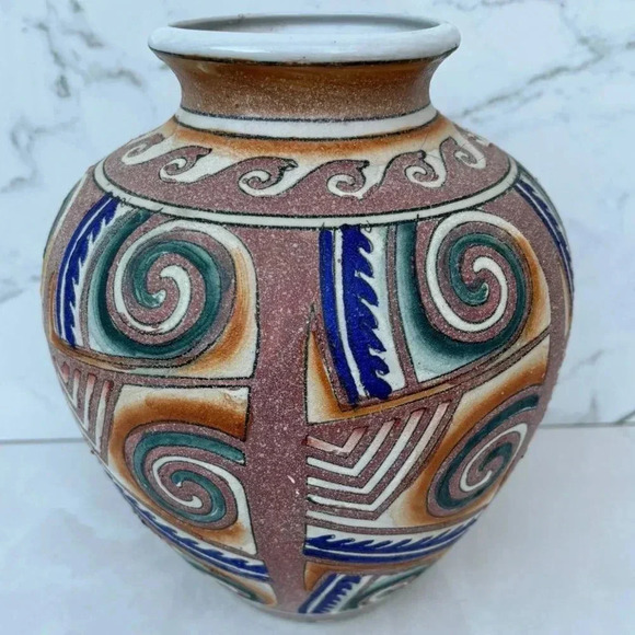Vintage Collection Ceramic Southwestern Design Pottery Water Vase Cream Size 10" - Picture 1 of 9